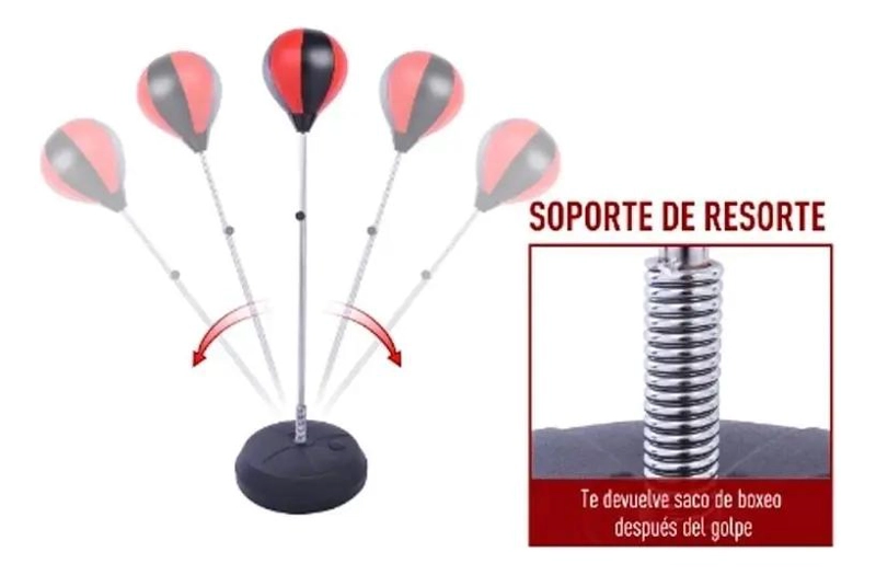 SET DE BOXEO CON PUNCHING BALL PARA NIÑOS CON ALTURA AJUSTABLE - 5
