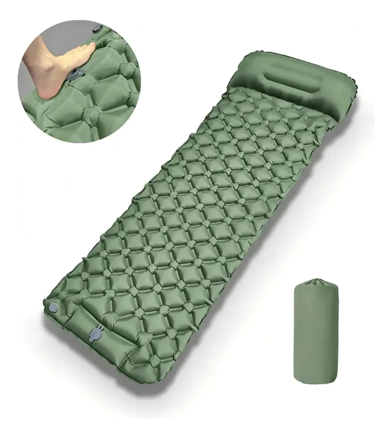 COLCHONETA INFLABLE PLEGABLE INDIVIDUAL PARA CAMPING Y VIAJES - 1