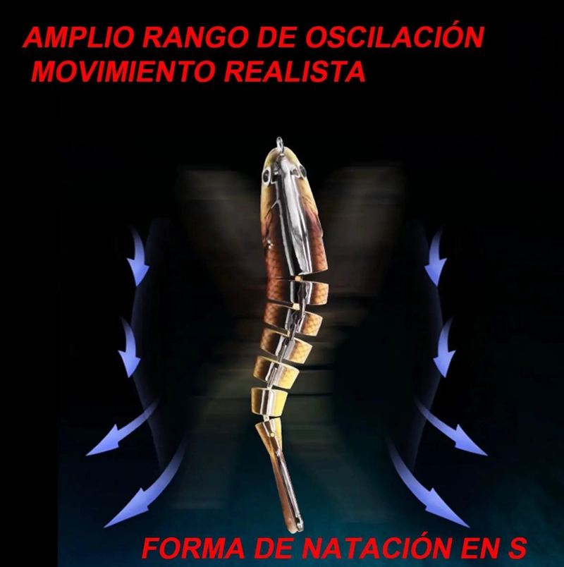 KIT DE 5 SEÑUELOS DE PESCA ARTICULADOS PARA BASS CON MOVIMIENTO REALISTA - 5