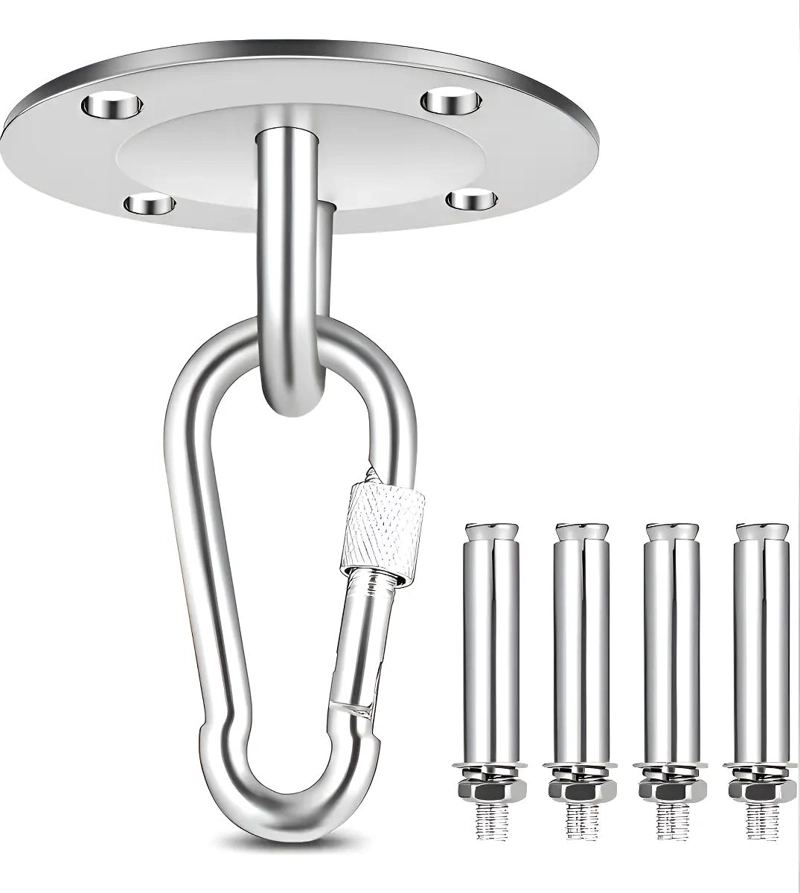 GANCHO FIJO DE TECHO DE ACERO INOXIDABLE PARA HAMACA Y YOGA - 1
