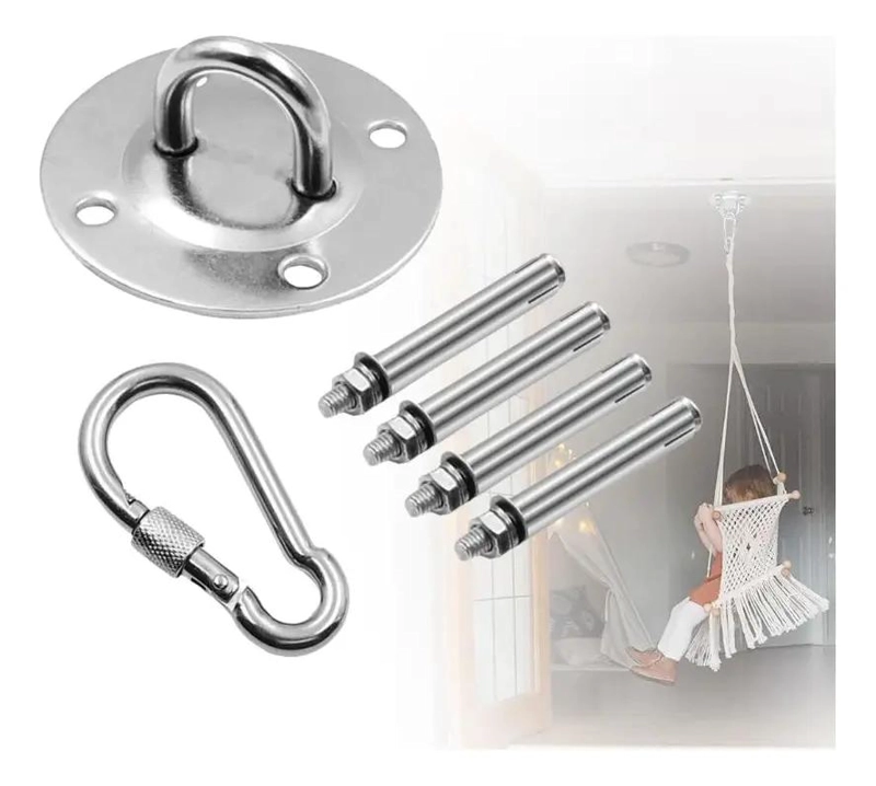GANCHO FIJO DE TECHO DE ACERO INOXIDABLE PARA HAMACA Y YOGA - 4