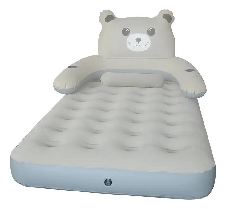 COLCHON INFLABLE PARA DOS PERSONAS CON INFLADOR INCLUIDO COLOR BEIGE - 2