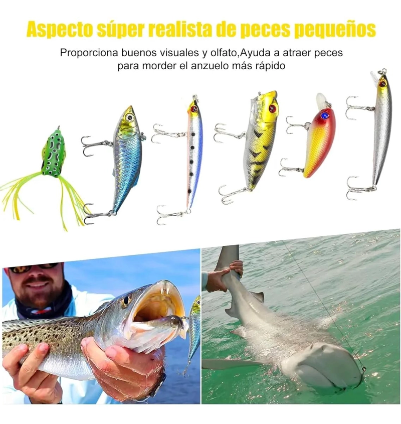 KIT COMPLETO DE SEÑUELOS DE PESCA CON 303 PIEZAS Y CAJA ORGANIZADORA - 3