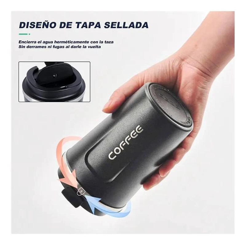 VASO TE RMICO PARA CAFE  DE ACERO INOXIDABLE 510 ML PARA FRIO Y CALIENTE - 4