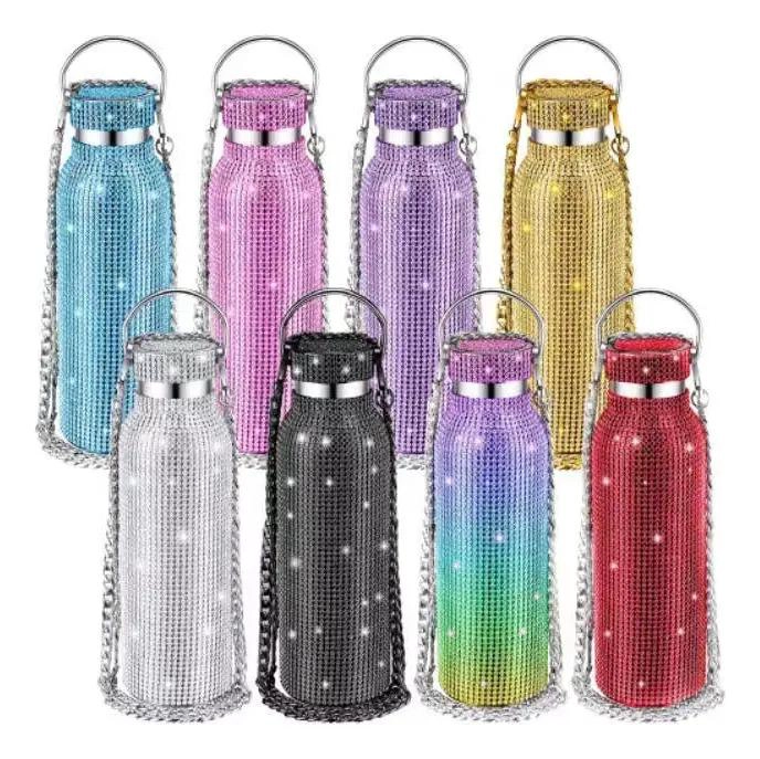 BOTELLA TE RMICA PORTATIL CON DISEÑO DE DIAMANTES DE 500 ML - 2