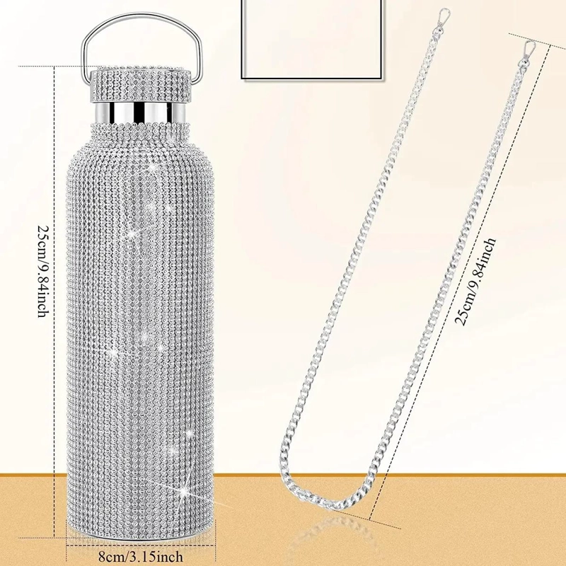 BOTELLA TE RMICA PORTATIL CON DISEÑO DE DIAMANTES DE 500 ML - 3