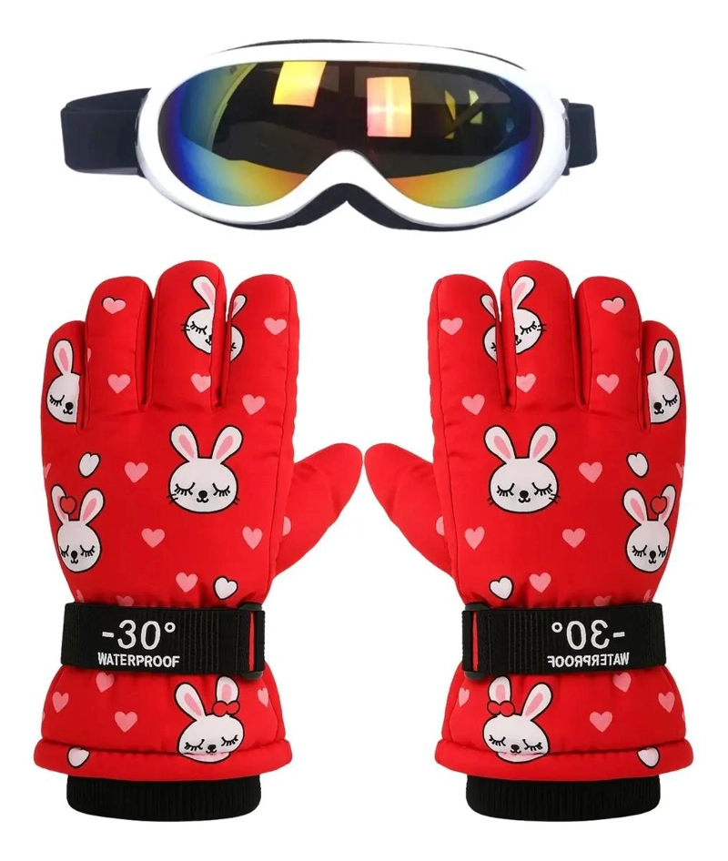 GUANTES Y ANTIPARRAS PARA NIEVE PARA NIÑOS DE 7 A 9 AÑOS - 1