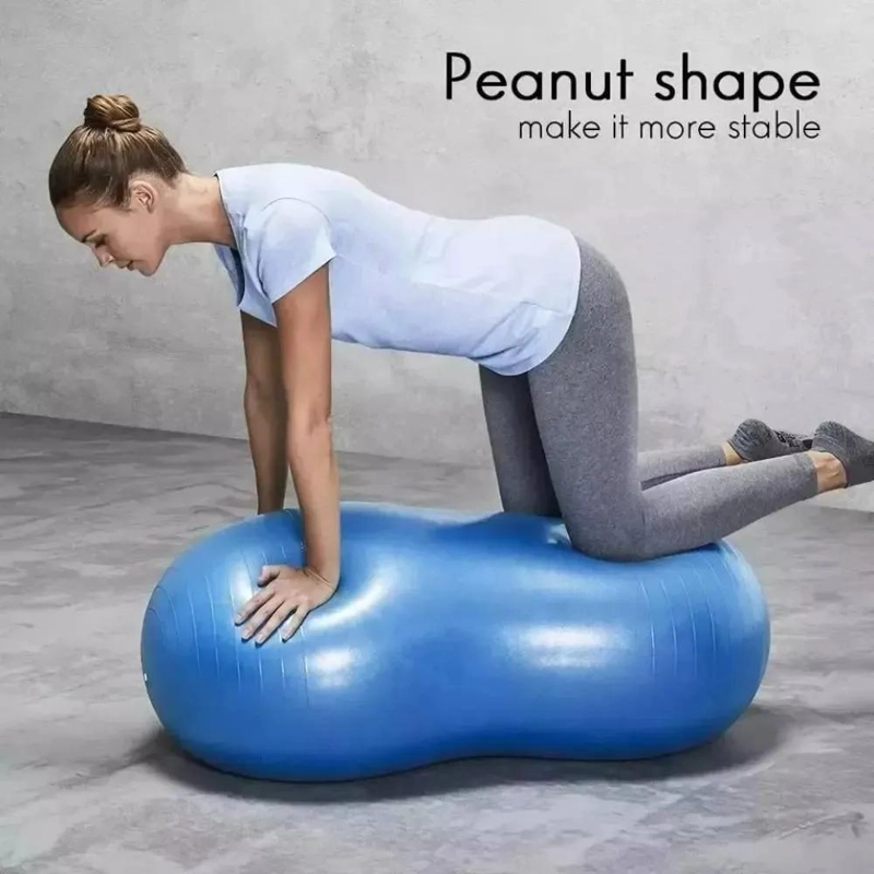BALON OVALADO PARA PILATES Y YOGA 90X45 CM COLOR AZUL - 5