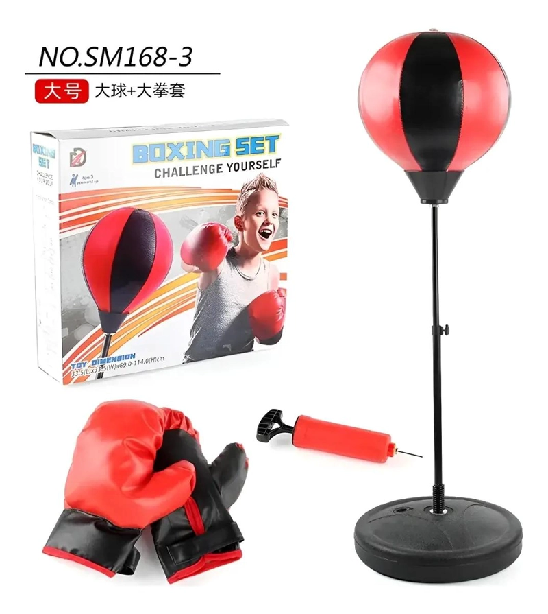 SET DE BOXEO CON GUANTES Y PELOTA DE ENTRENAMIENTO AJUSTABLE PARA NIÑOS - 1