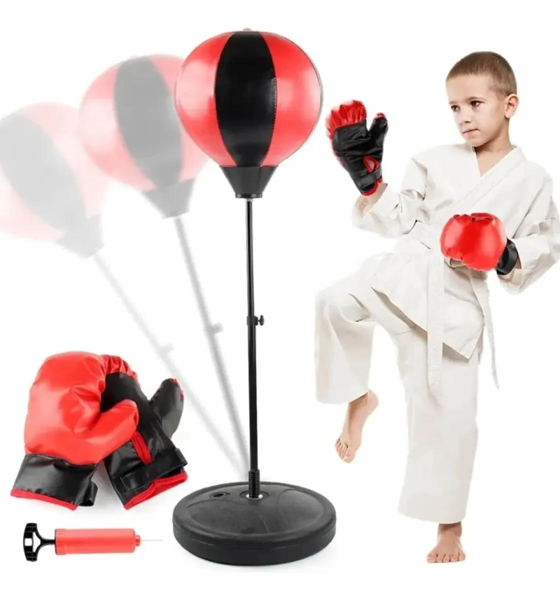 SET DE BOXEO CON GUANTES Y PELOTA DE ENTRENAMIENTO AJUSTABLE PARA NIÑOS - 5