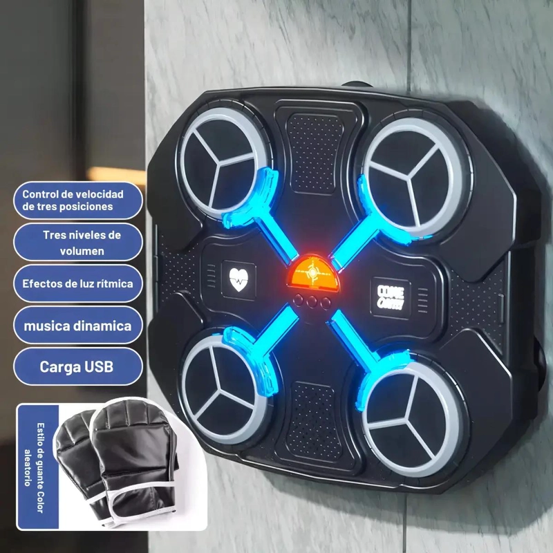 MAQUINA DE BOXEO CON MUSICA Y CONEXION BLUETOOTH PARA NIÑOS CON GUANTES - 4