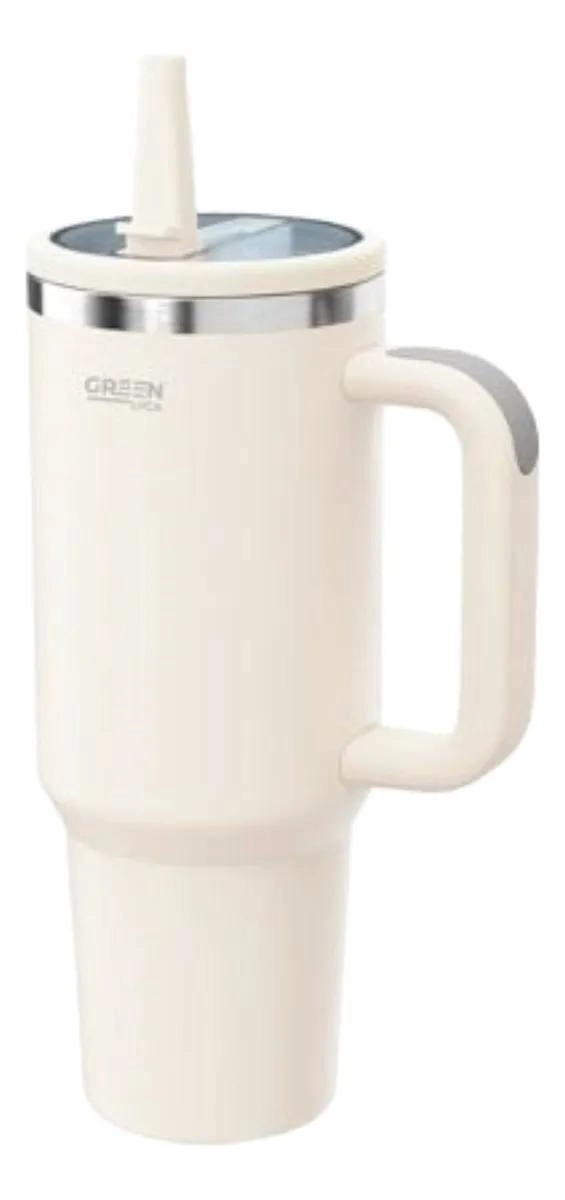 VASO TERMO DE 1,2 LITROS CON ASA Y PAJITAS PARA BEBIDAS - 2
