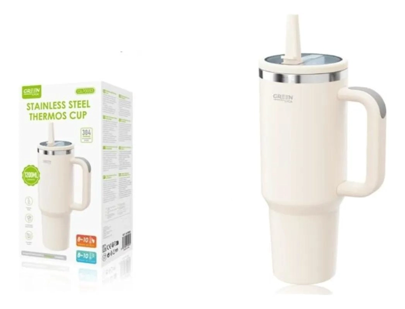 VASO TERMO DE 1,2 LITROS CON ASA Y PAJITAS PARA BEBIDAS - 3