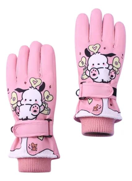 GUANTES IMPERMEABLES PARA NIÑA CON FORRO POLAR PARA NIEVE - 1
