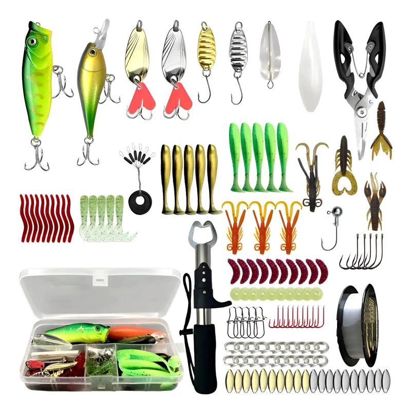 SET DE 127 SEÑUELOS VARIADOS PARA PESCA EN RIO CON ACCESORIOS - 1