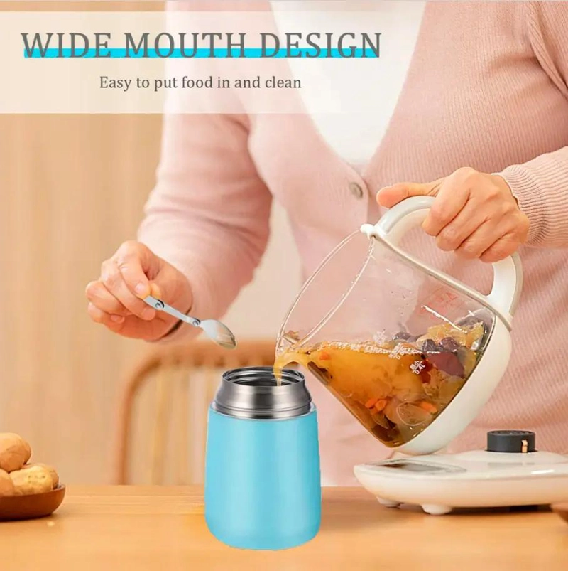 TERMO PARA COMIDA DE ACERO INOXIDABLE CON CAPACIDAD DE 650 ML Y CUCHARA INCLUIDA - 3