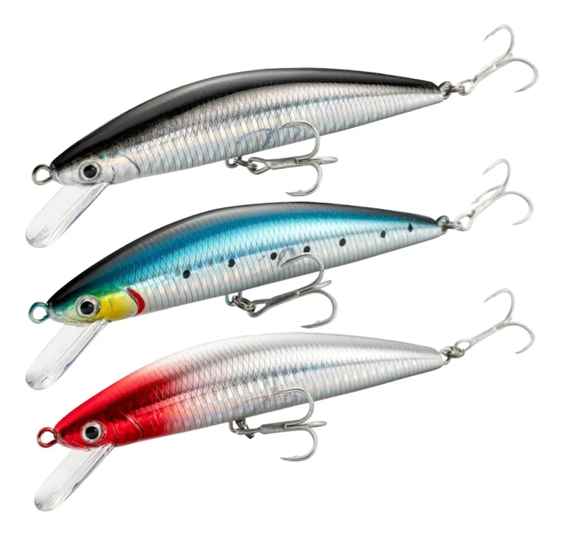 PACK DE 3 SEÑUELOS HUNDIBLES PARA PESCA DE CORVINA DE 13 CM Y 40 G - 1