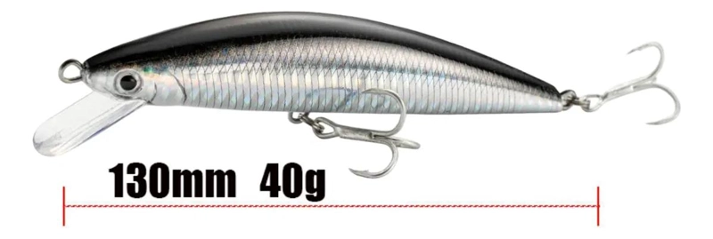 PACK DE 3 SEÑUELOS HUNDIBLES PARA PESCA DE CORVINA DE 13 CM Y 40 G - 2