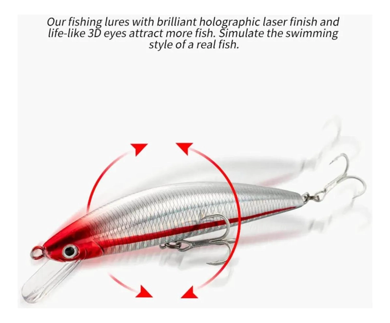PACK DE 3 SEÑUELOS HUNDIBLES PARA PESCA DE CORVINA DE 13 CM Y 40 G - 4