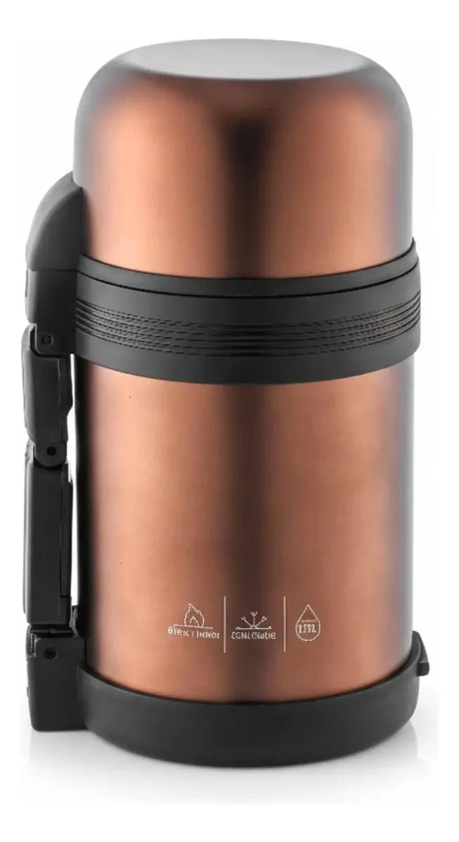 TERMO PARA COMIDA DE ACERO INOXIDABLE CON CAPACIDAD DE 750 ML Y ACABADO COBRE - 1