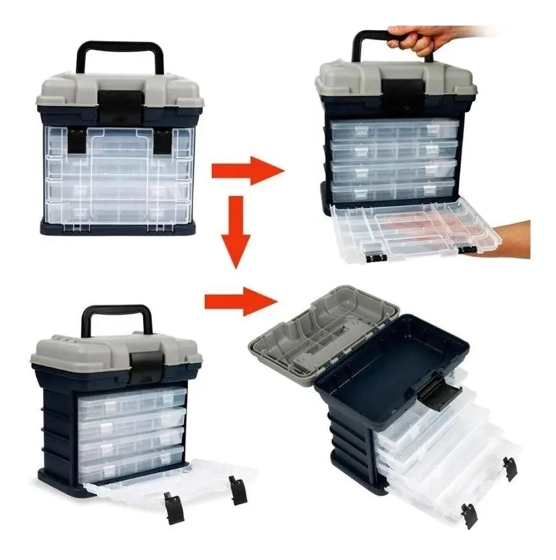 CAJA ORGANIZADORA GRANDE PARA SEÑUELOS Y HERRAMIENTAS DE PESCA - 4