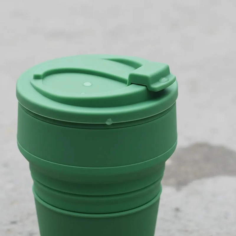 VASO PLEGABLE DE SILICONA PARA VIAJE CON TAPA 500 ML - 2