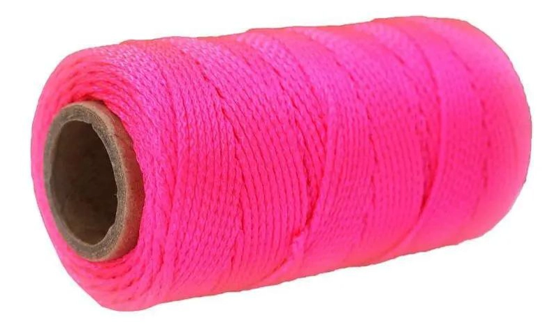 HILO TRENZADO DE NYLON ROSA RESISTENTE PARA ALBAÑILERIA - 2