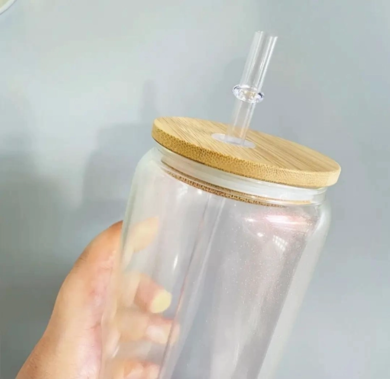 SET DE 3 VASOS TIPO MUG PARA SUBLIMACION CON TAPA DE BAMBU Y CAPACIDAD DE 16 OZ - 3