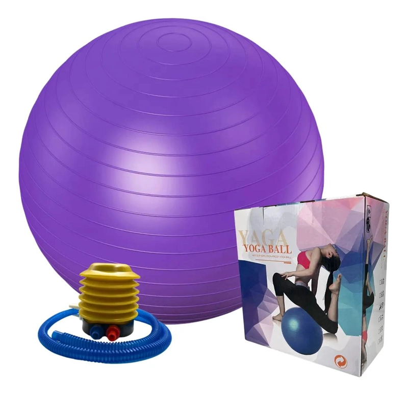 PELOTA DE PILATES Y YOGA DE 75 CM CON INFLADOR PARA EJERCICIOS - 2