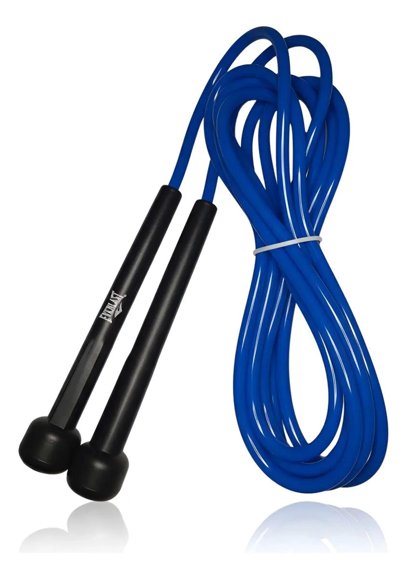 CUERDA PARA SALTAR RESISTENTE CON ASAS ERGONOMICAS EN COLOR AZUL - 1