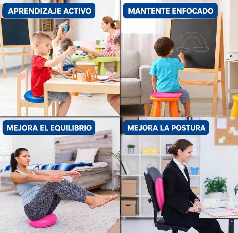 COJIN SENSORIAL PROPIOCEPTIVO PARA YOGA CON BALONES E INFLADOR - 1