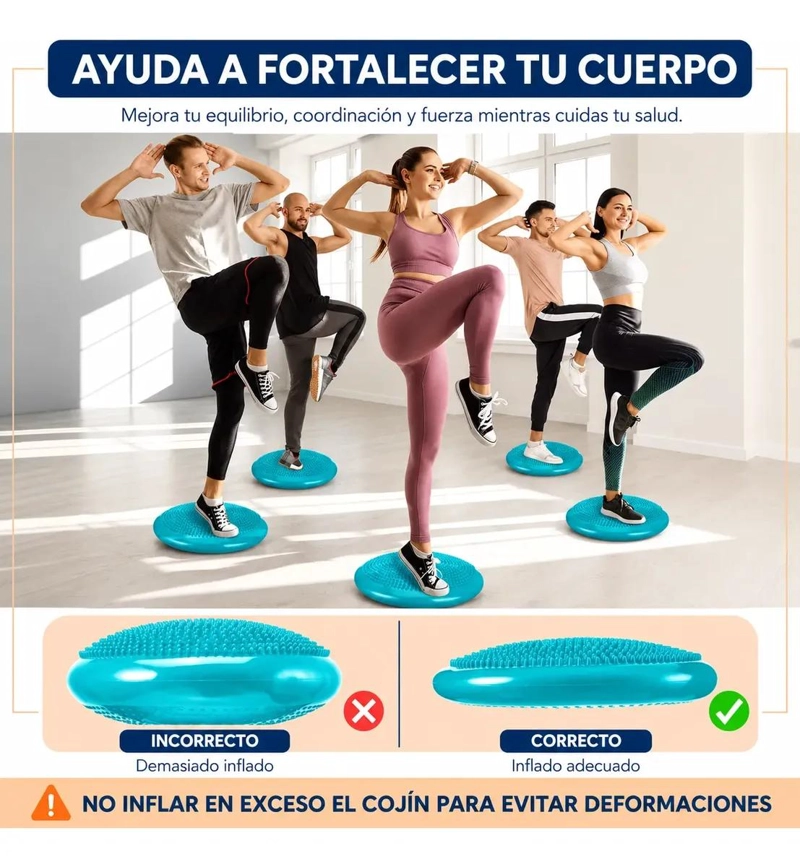COJIN SENSORIAL PROPIOCEPTIVO PARA YOGA CON BALONES E INFLADOR - 2