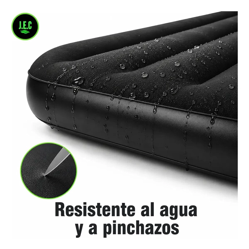 COLCHON INFLABLE PORTATIL PARA CAMPING Y VIAJES CON ALMOHADAS INTEGRADAS - 1