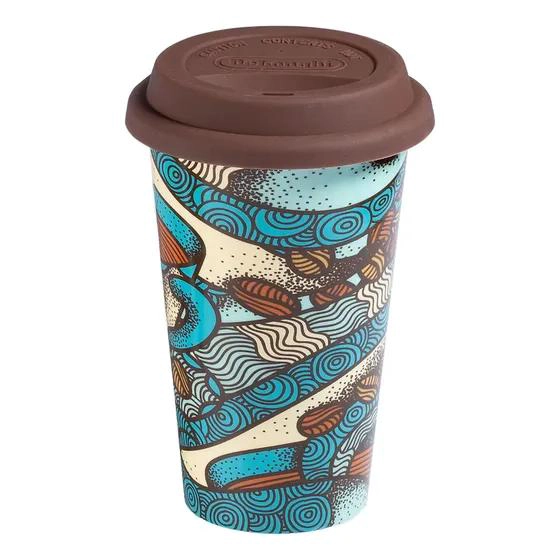 TAZA DE CERAMICA CON DOBLE PARED PARA BEBIDAS CALIENTES DE 300 ML - 2