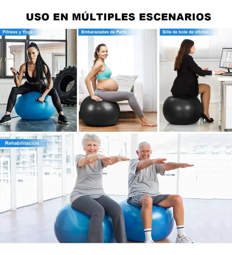 PELOTA DE EJERCICIO PARA YOGA Y PILATES DE 75 CM PARA REHABILITACION - 3