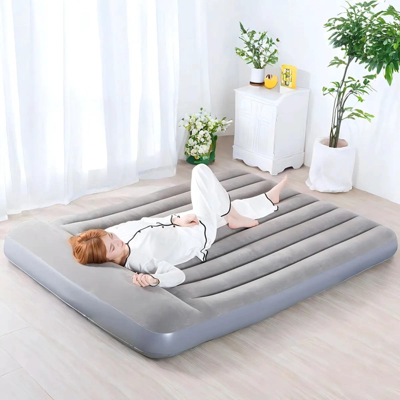 COLCHON INFLABLE PARA CAMA QUEEN CON BOMBA ELE CTRICA Y SUPERFICIE GRIS - 2