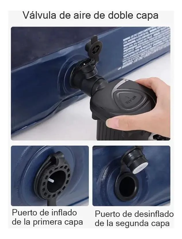 COLCHON INFLABLE PARA CAMA QUEEN CON BOMBA ELE CTRICA Y SUPERFICIE GRIS - 4