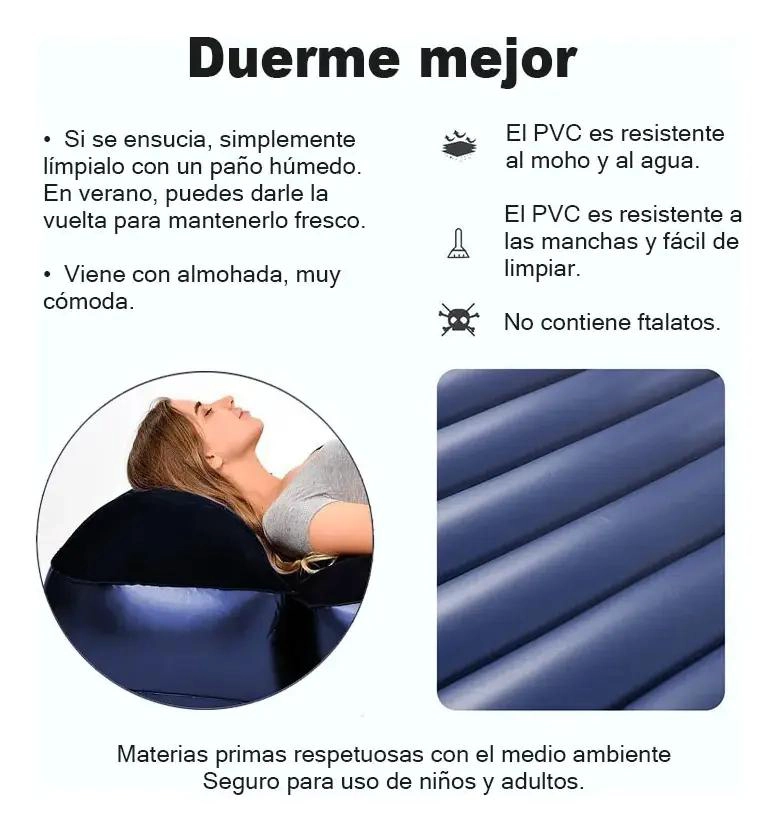 COLCHON INFLABLE PARA CAMA QUEEN CON BOMBA ELE CTRICA Y SUPERFICIE GRIS - 5