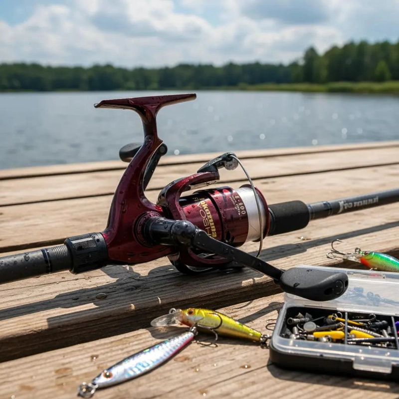 SET COMPLETO DE PESCA PARA PEJERREY Y TRUCHA CON CAÑA, CARRETE Y NYLON DE 180 M - 1