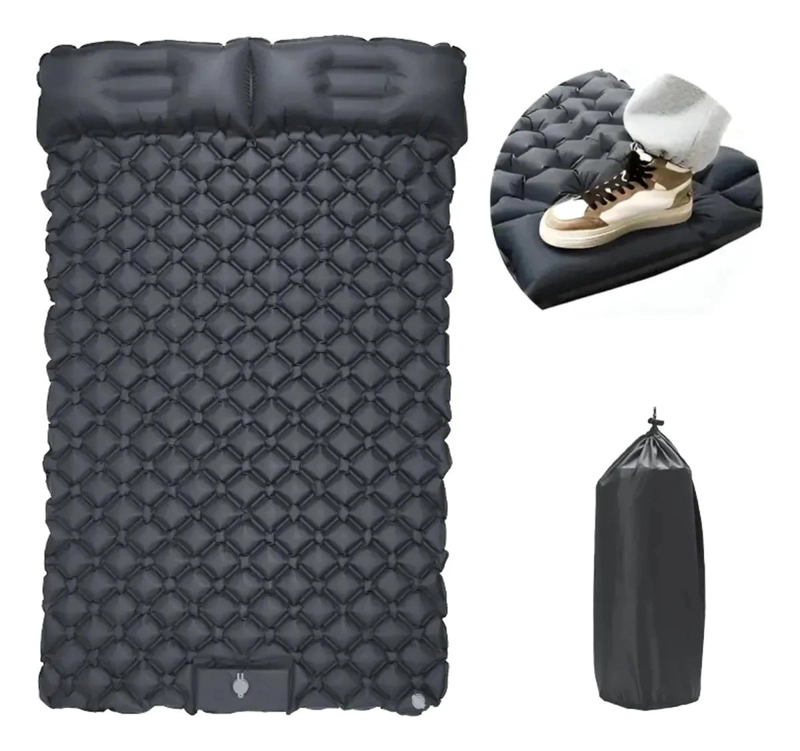 COLCHON INFLABLE PORTATIL DOBLE ULTRALIGERO PARA ACAMPAR Y DORMIR COMODO - 3