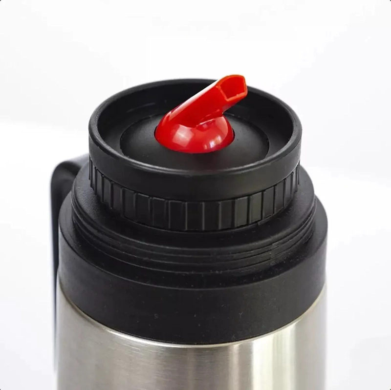 TERMO MATERO CON MEDIA MANIJA DE 1 LITRO Y PICO CEBADOR ACERO INOXIDABLE - 5
