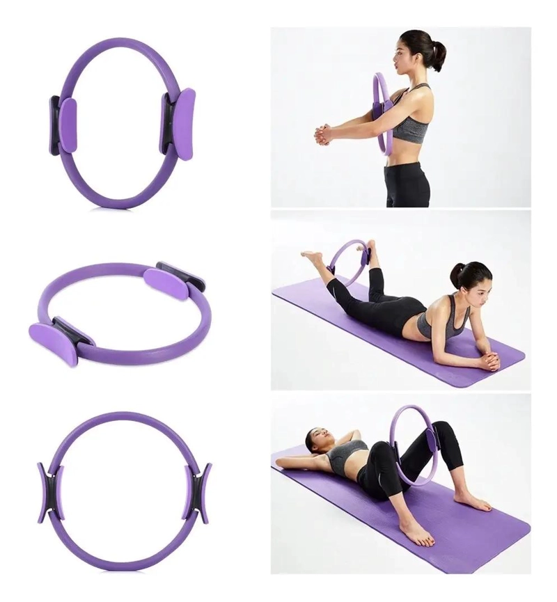 ARO DE PILATES FLEXIBLE DE 38 CM CON ALMOHADILLAS PARA EJERCICIOS - 3