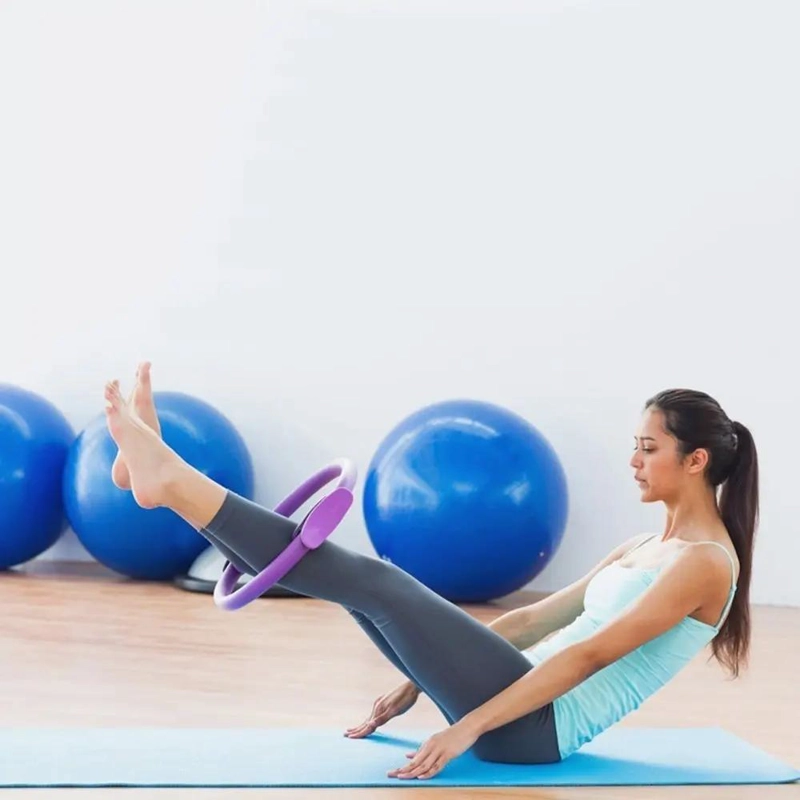 ARO DE PILATES FLEXIBLE DE 38 CM CON ALMOHADILLAS PARA EJERCICIOS - 5