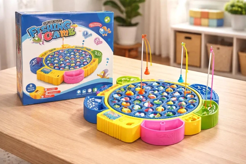 JUEGO DE PESCA ELE CTRICO PARA NIÑOS CON MUSICA Y 4 JUGADORES - 1