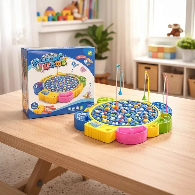 JUEGO DE PESCA ELE CTRICO PARA NIÑOS CON MUSICA Y 4 JUGADORES - 2