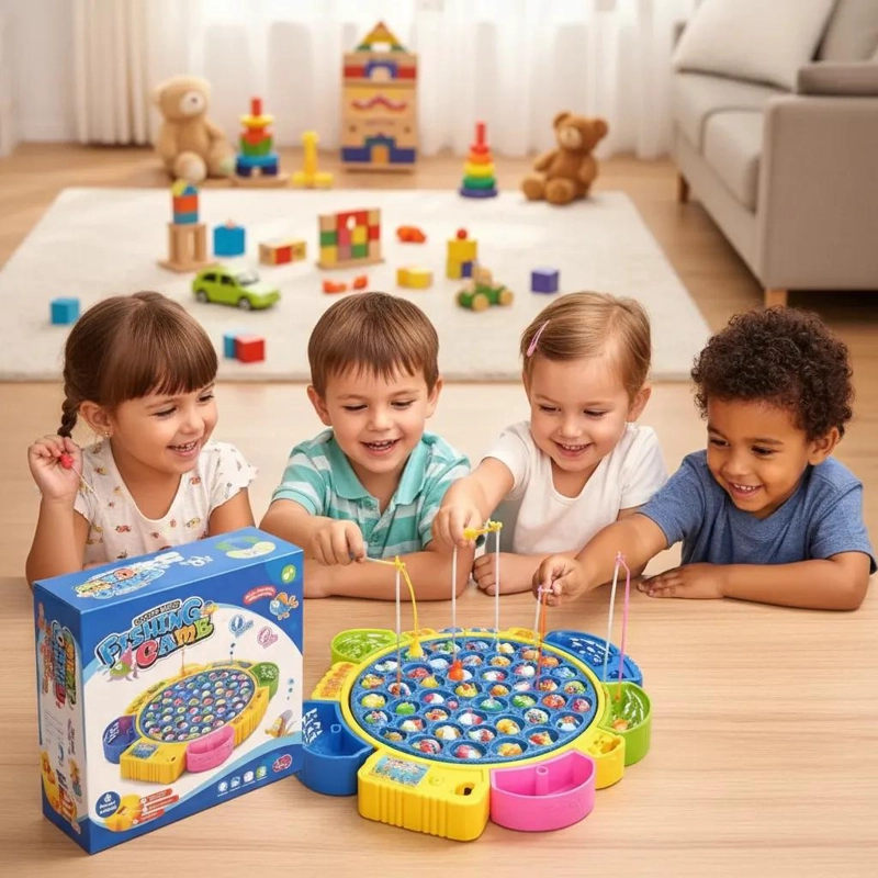 JUEGO DE PESCA ELE CTRICO PARA NIÑOS CON MUSICA Y 4 JUGADORES - 3