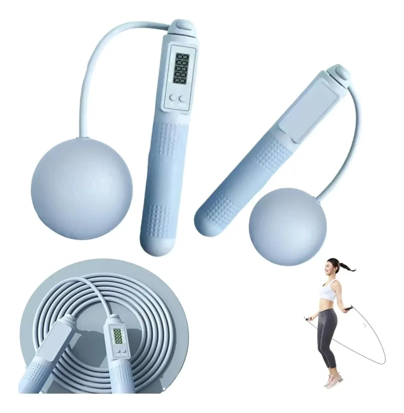 CUERDA PARA SALTAR INALAMBRICA AJUSTABLE CON CONTADOR DIGITAL INTEGRADO - 1