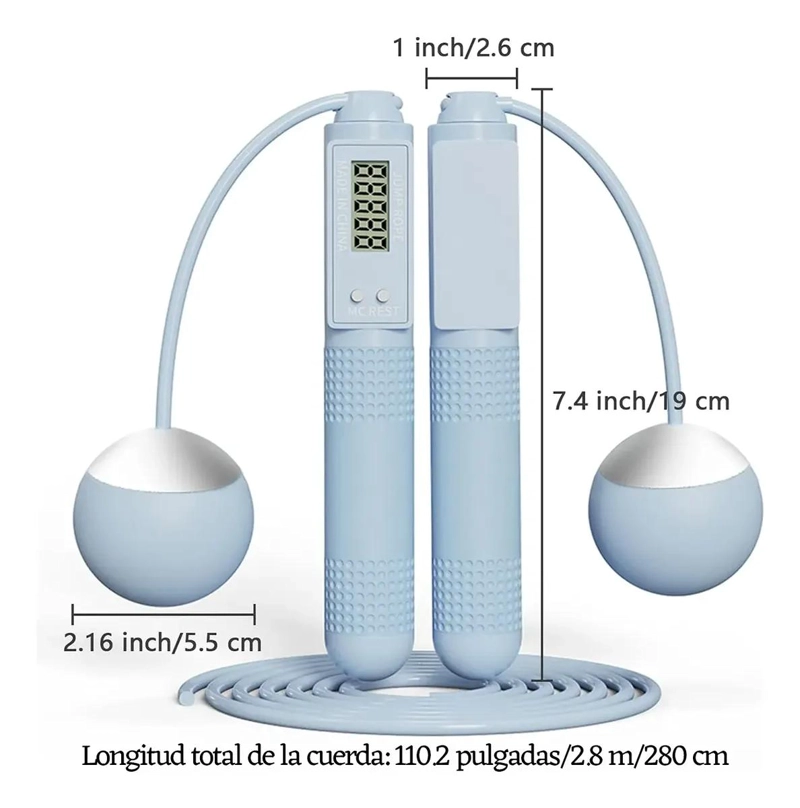 CUERDA PARA SALTAR INALAMBRICA AJUSTABLE CON CONTADOR DIGITAL INTEGRADO - 4