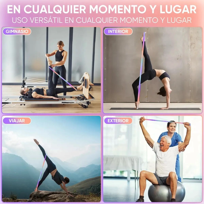 SET DE 3 BANDAS ELASTICAS DE RESISTENCIA PARA ENTRENAMIENTO Y FITNESS - 2