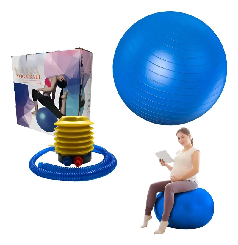 PELOTA DE PILATES Y YOGA DE 85 CM CON INFLADOR PARA EJERCICIOS - 1